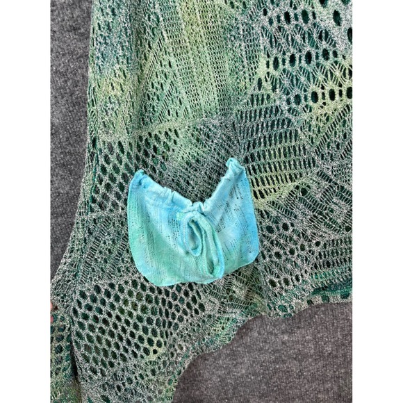 Lily by Firatoglu Tunic Tank Women XL Green Blue Excellent Crochet Sharkbite Hem - Picture 4 of 12